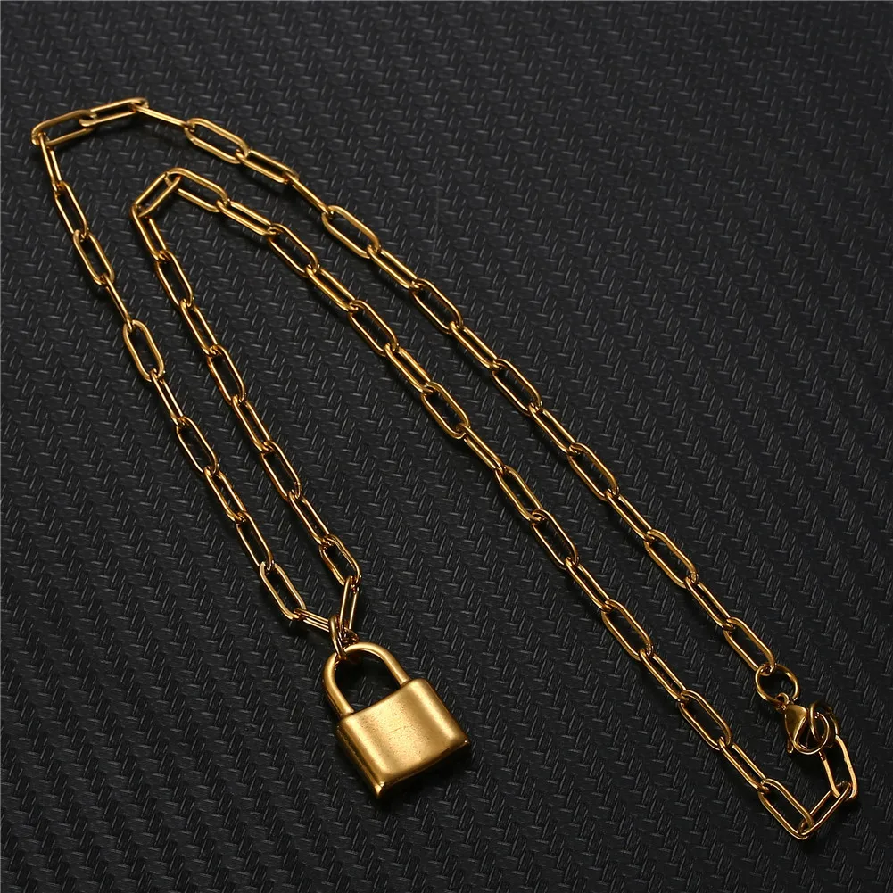 Модные ожерелья из нержавеющей стали золотого и серебряного цвета с навесным