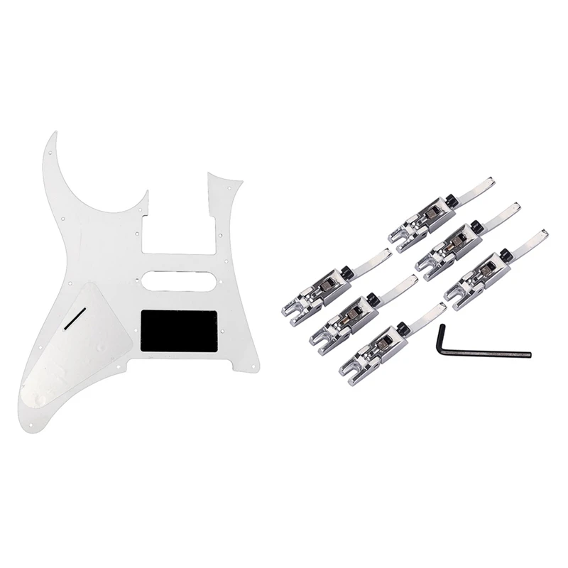 

1X 3 Ply Guitar Pickguard Scratch Plate For Ibanez RG 350 DX & 6 Pcs Guitar Bridge String Saddles Tremolo Bridge
