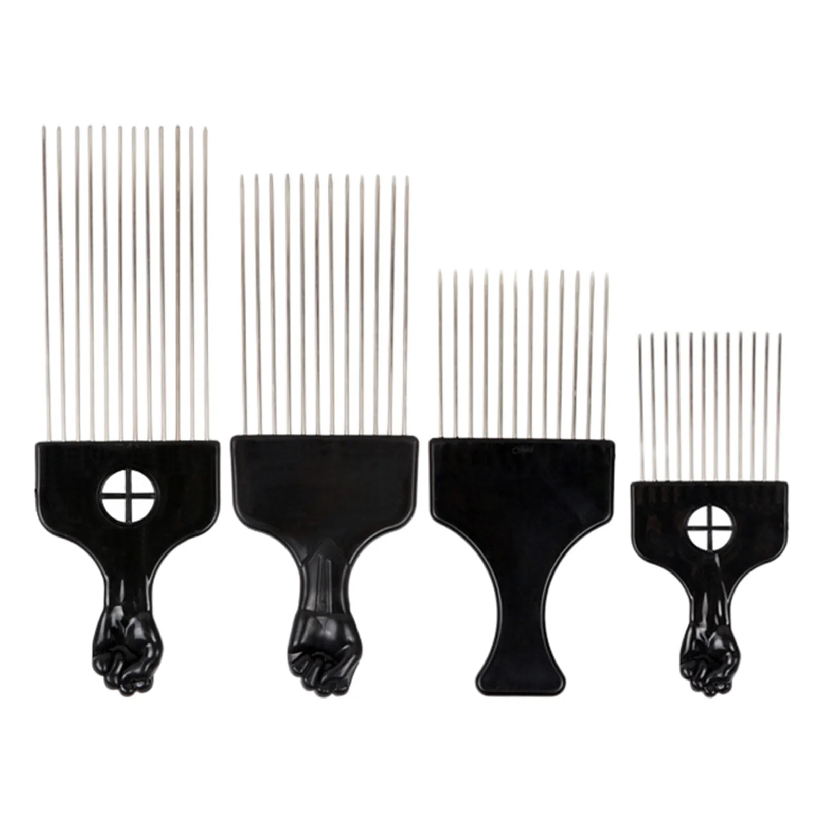 

Wide Teeth Brush Black Fist Afro Metal Comb African Hair Pick Comb Brush Salon Hairdressing Hairstyle Styling Tool Pick Comb