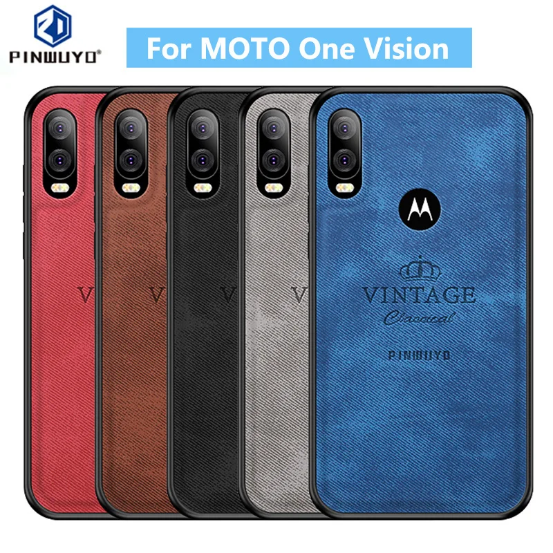 Оригинальный чехол PINWUYO для MOTO One Vision Motorola Moto P40 P50 бизнес ТПУ ПК нашивка тканевый