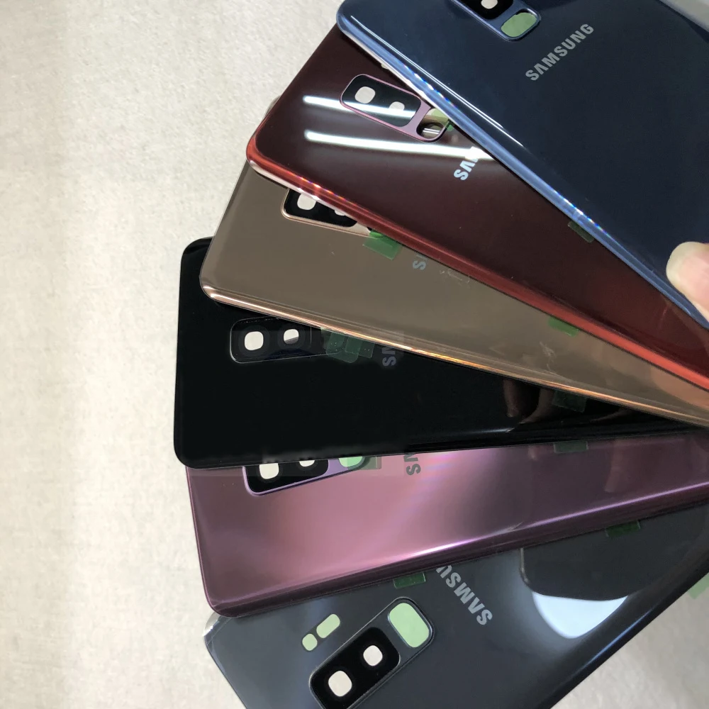 

For Samsung Galaxy S9 G960 G960F/DS Battery Back Cover Door Housing Replacement Repair Parts + Ear Camera Glass Lens Frame