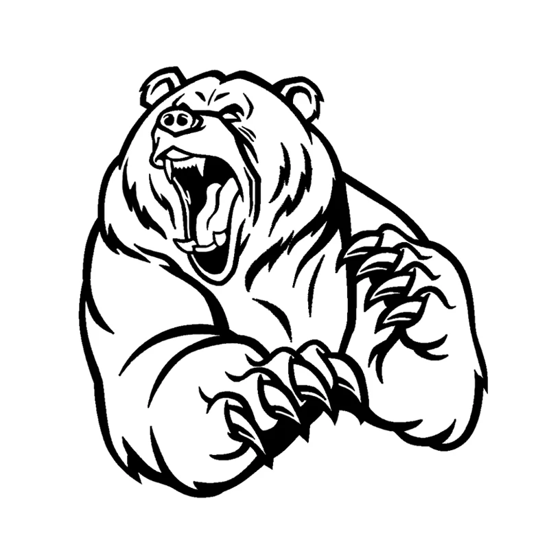 Забавная наклейка для автомобилей Angry Brown Bear украшения аксессуары мотоциклов
