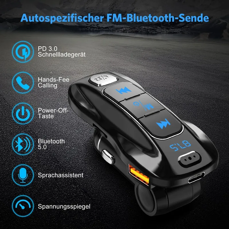 Новый складной автомобильный FM Bluetooth передатчик 5 0 MP3 музыкальный плеер PD3.0