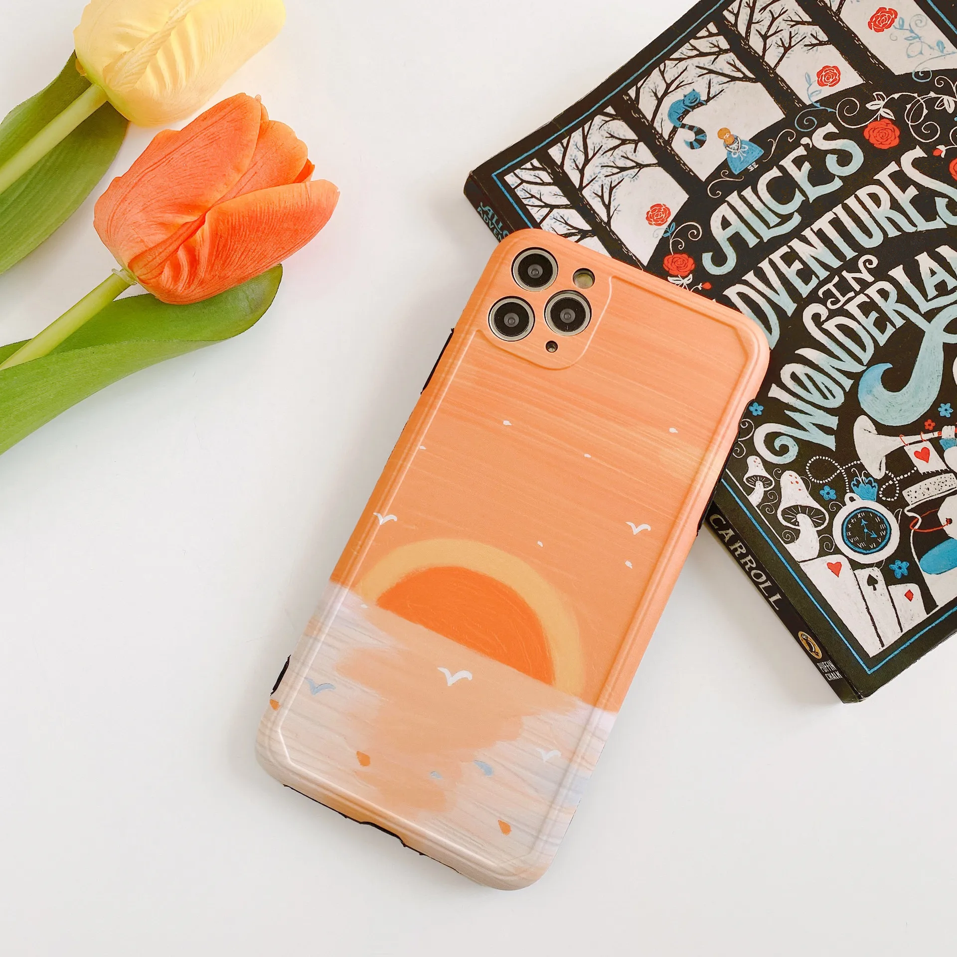 

Sunset Romantic Asuka birds Phone Case For iPhone 11 Pro Max case Cute Silicone cover for iPhone XS MAX XR X 7 8 Plus 7Plus Case