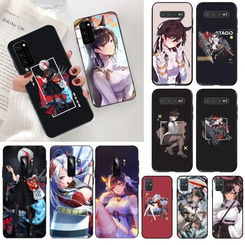 

CUTEWANAN Atago Azur Lane anime Black Soft Phone Case Cover for Samsung S20 plus Ultra S6 S7 edge S8 S9 plus S10 5G lite 2020