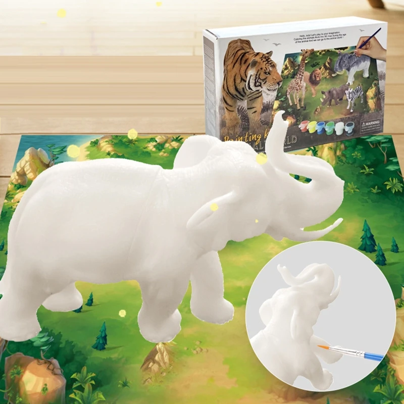 

Animal Figurines Toy DIY Scribble Art Craft Coloring Drawing Doodle Painting Kit