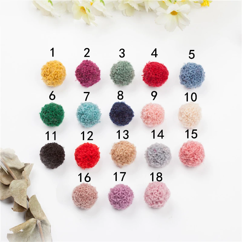 50 шт Цвет плюшевый помпон пушистый Детские аксессуары для волос Pompony