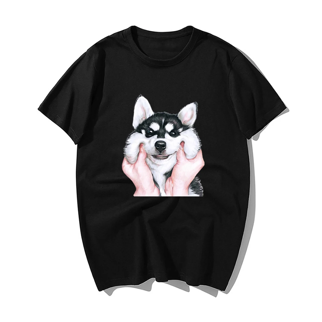 

Забавные мужские милых Мопсов дизайн собаки Сибирский футболки с принтом Хаски летние Повседневное высокое Качественный хлопок короткий р...