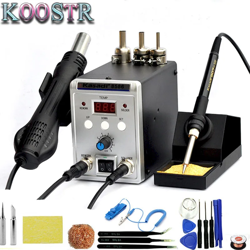 8586 700W 110V/220V 700 Вт 2 в 1 SMD паяльная станция сварочные паяльник для подключения к