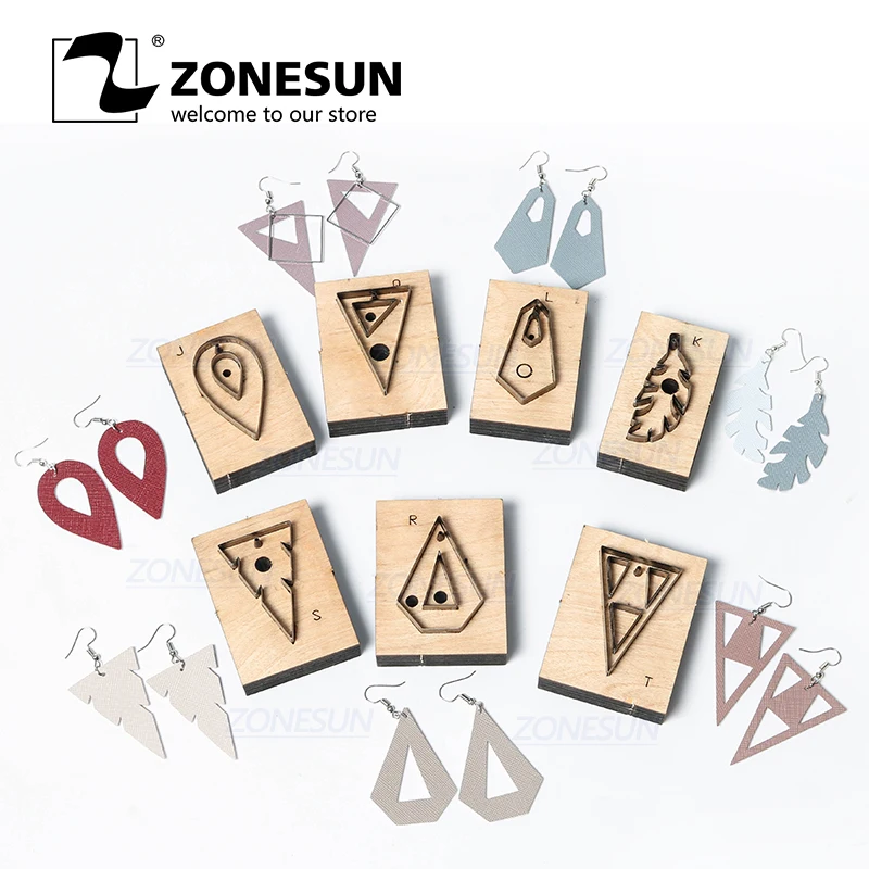 

ZONESUN вырезать кожаные серьги штампованные стальные линейки штампованные украшения для кожи инструмент для высечки машины DIY Резак для руко...