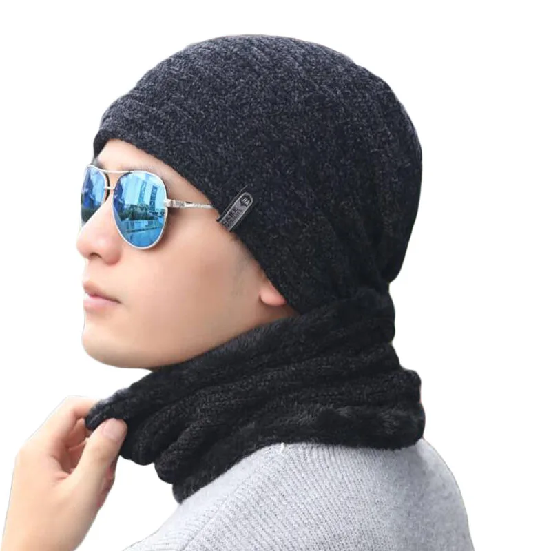 Зимние шапки для мужчин и женщин вязаные шапочки Кепка Gorras капот в Риге бархатная черная Повседневная шапка мужские уличные чулки для лыжников шапки