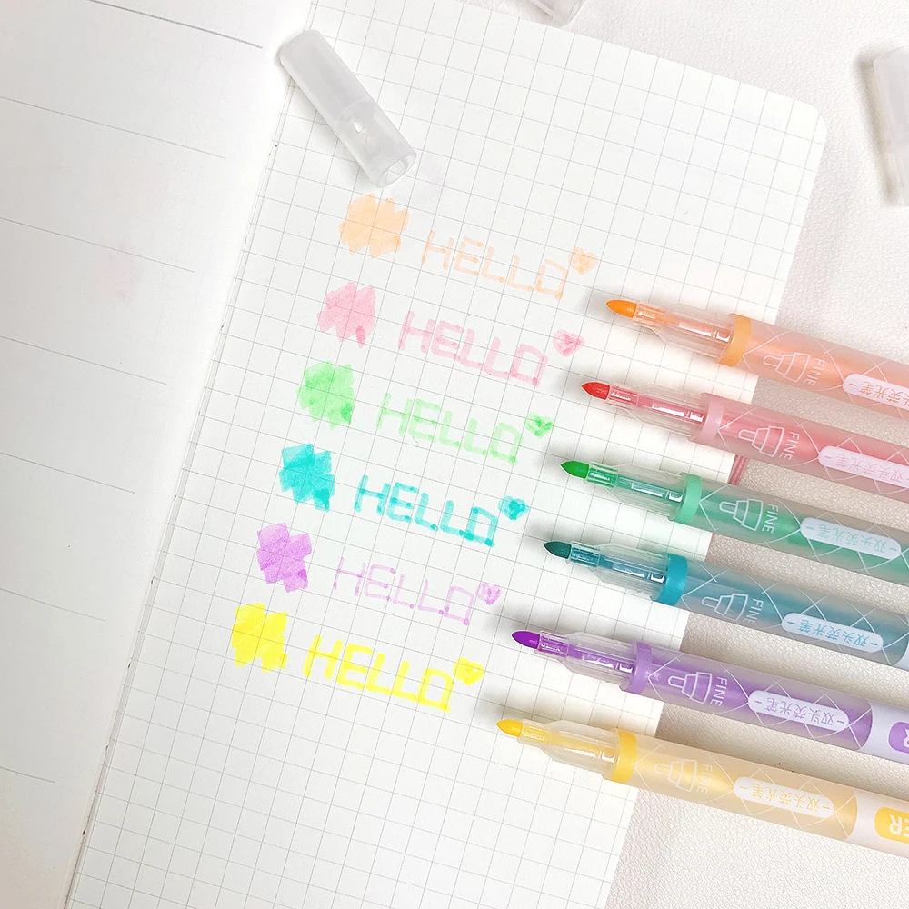 6 цветов набор ручек-хайлайтеров цветные маркеры сакуры для журнал искусство