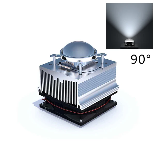 100 Вт 200 светодиодный алюминиевый теплоотвод охлаждающий вентилятор + 60 градусов