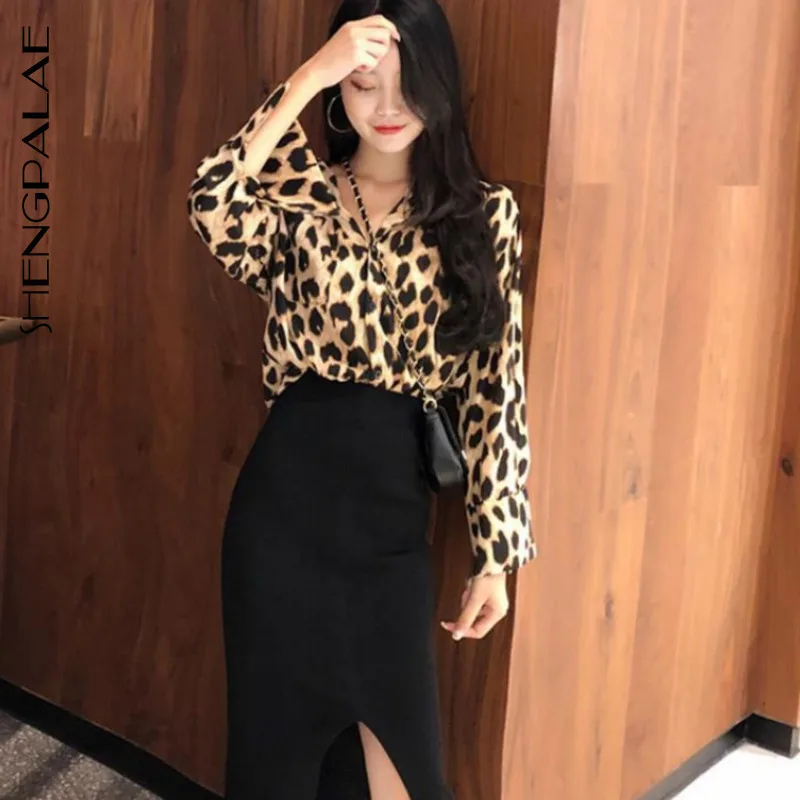 SHENGPALAE новинка 2020 модная женская рубашка женский топ длинный рукав на каждый день