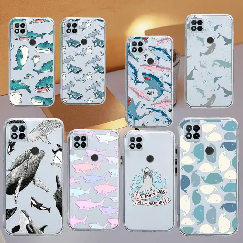 

Cartoon horror animal shark Phone Case Transparent for Xiaomi redmi note 8 9 10 11 t lite pro ultra mix 4 k40