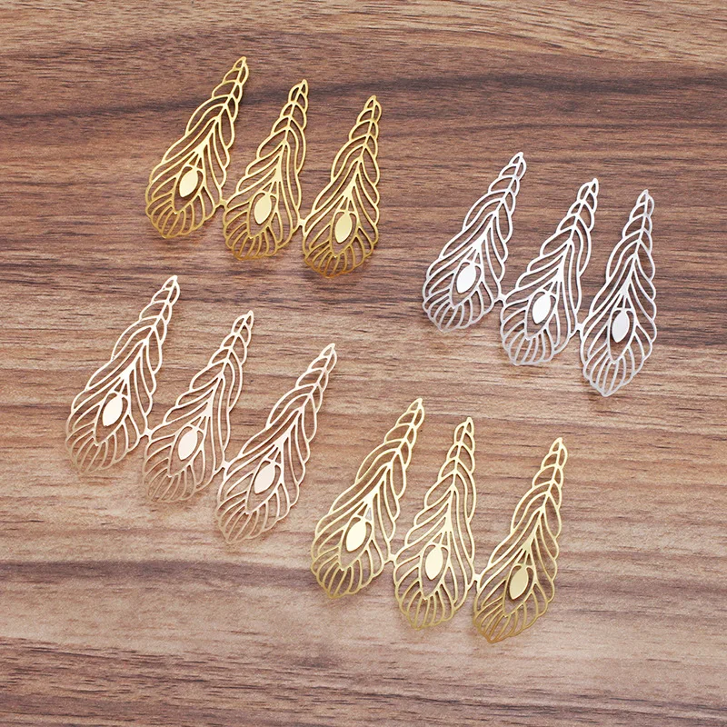 10pcs 65x67mm Gold Silver Plated Leaves Brass Charm Filigree Leaf Connectors DIY Hand Made Jewelry Accessories | Украшения и