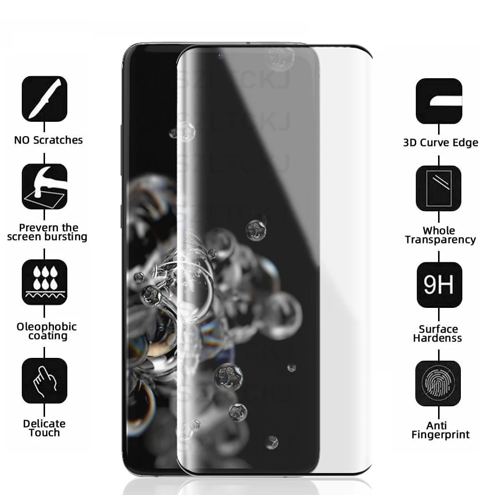 

1PCS Tempered Glass For Samsung Galaxy S21 Ultra Screen Protector S20 Plus S10 S9 S8 Note 20 10 9 8 S 21 4G 5G E Accessories
