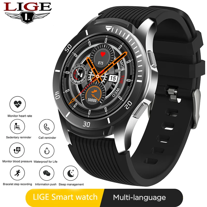

Смарт-часы LIGE GT106 спортивные, водонепроницаемые, с тонометром, монитором сна, Bluetooth, напоминанием о погоде