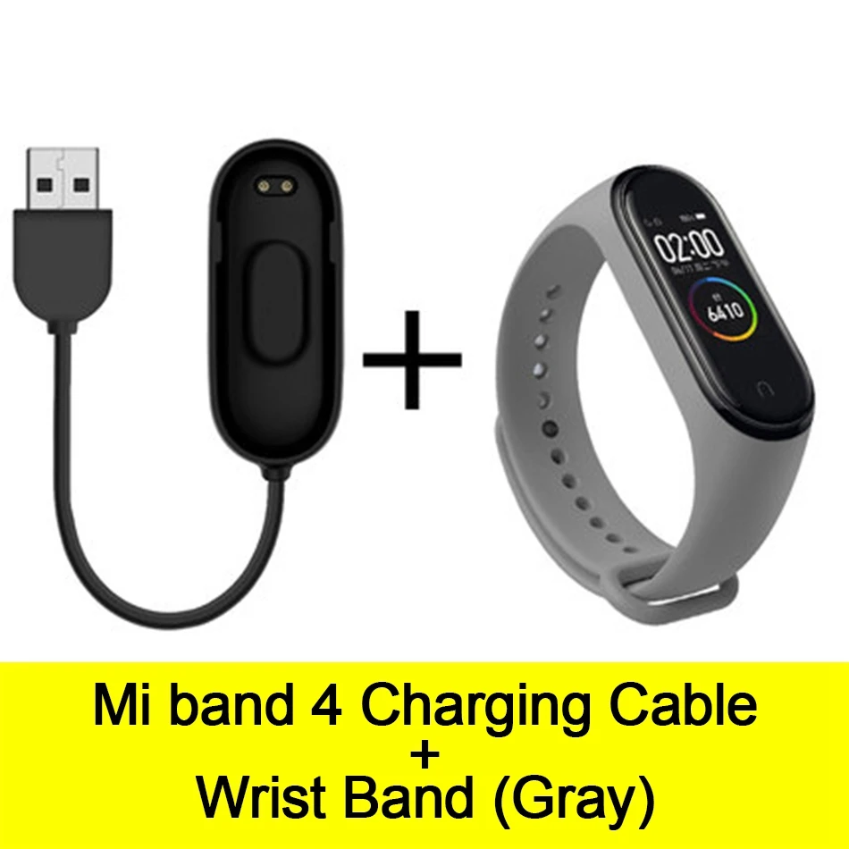 Cable-Gray Usb-кабель для зарядки mi Band 4, шнур для зарядного устройства, Сменный Адаптер для Xiao mi Band 4, NFC, линия для зарядки+ браслеты - Цвет: Cable-Gray