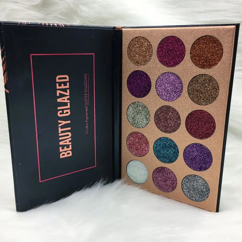 

Glazed Glitter Pressed Glitters Eyeshadow Diamond Rainbow Palette Waterproof Long Lasting 15 Colors Eye Shadow Magnet Palette