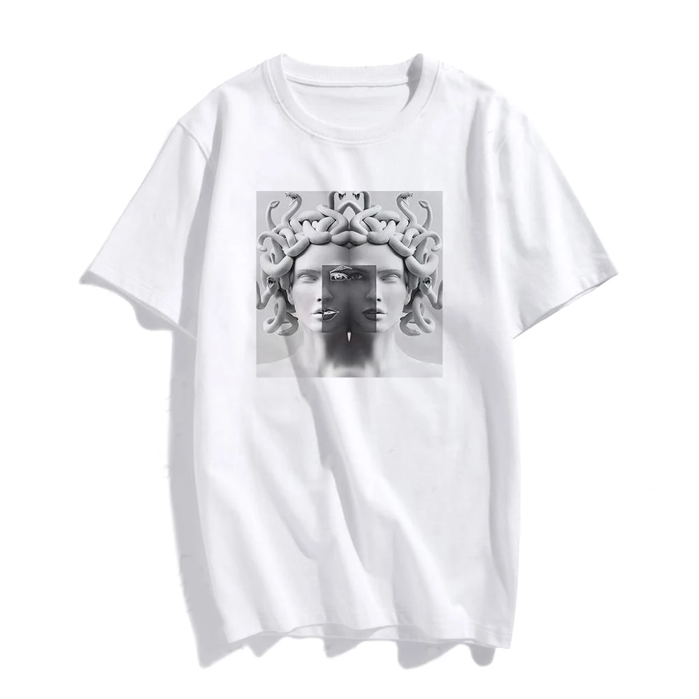 Harajuku Tshirt Women Kawaii Aesthetic Gothic Tee Shirts Vintage Sculpture Art T-Shirt Femme Short Sleeve Shirt Streetwear Tops | Женская