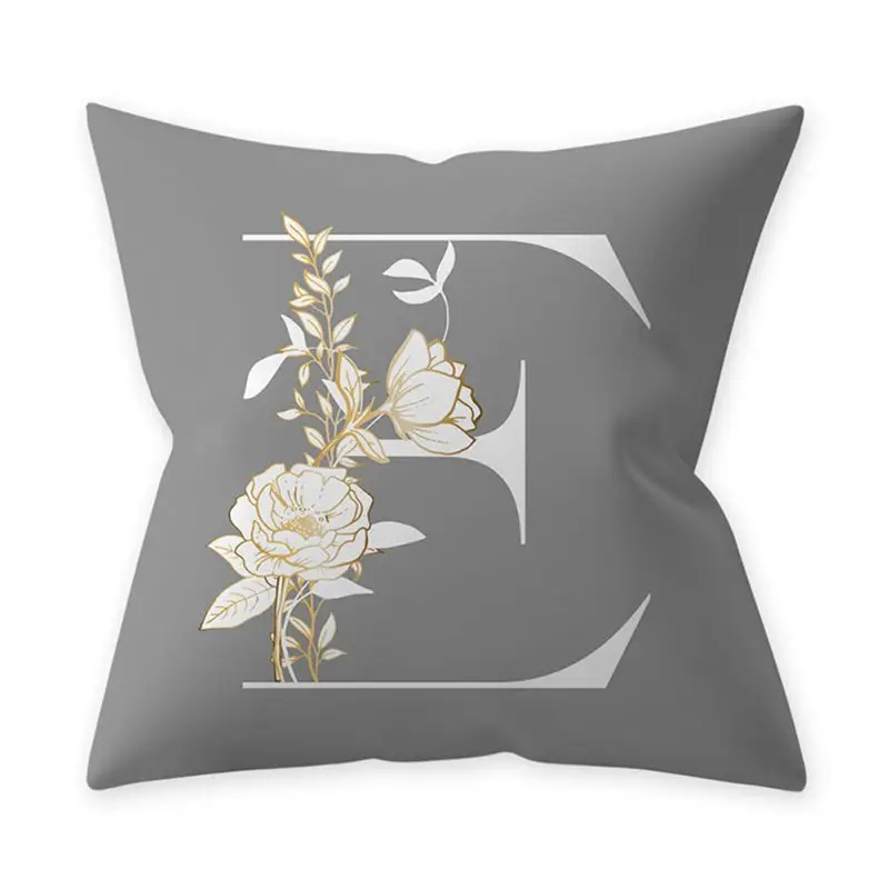 

Home daily use grey letter sofa cushion cover home bedroom living room sofa pillow cover decoration home daily necessities