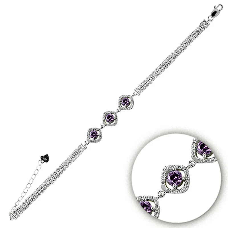 

Silverlina Silver Zircon Stone Bracelet