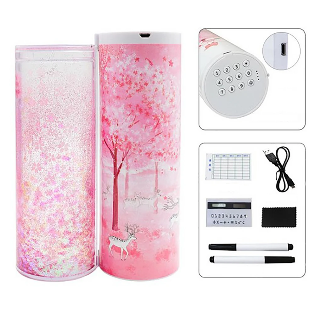 Интеллектуальная коробка для карандашей с паролем мультяшным рисунком