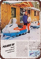 tin sign new aluminum metal 1968 polaris snowmobiles pub home decors retro 11 8 x 7 8 inch