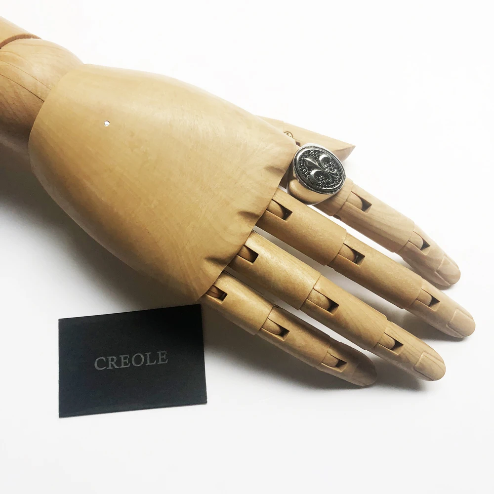 Кольцо с надписью Флёр де Лис серебро 925 пробы модные ювелирные изделия на удачу