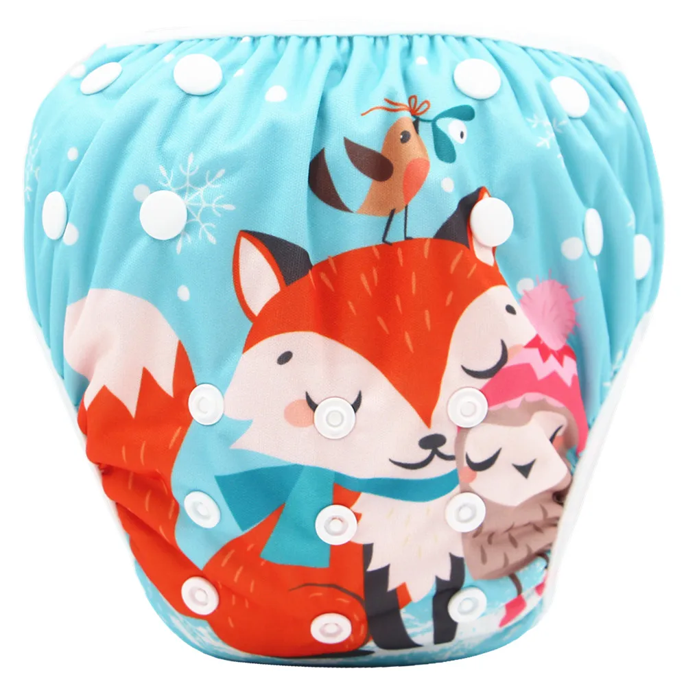 

PatPat Reusable Adjustable Fox Print Baby Swim Diaper