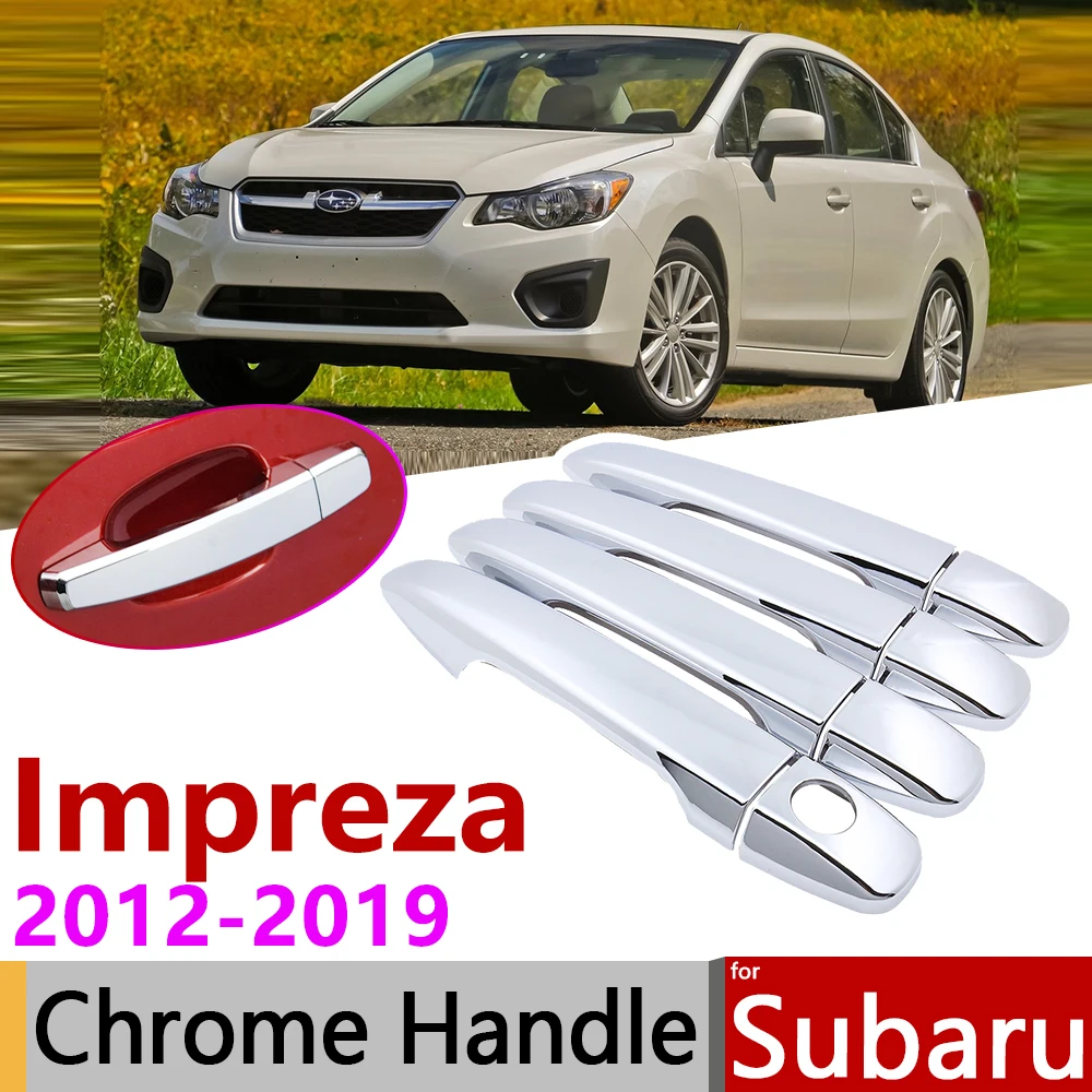 

for Subaru Impreza GJ GP G4 VA 2012~2019 Chrome Door Handle Cover Car Accessories Stickers Trim Set 2014 2015 2016 2017 2018