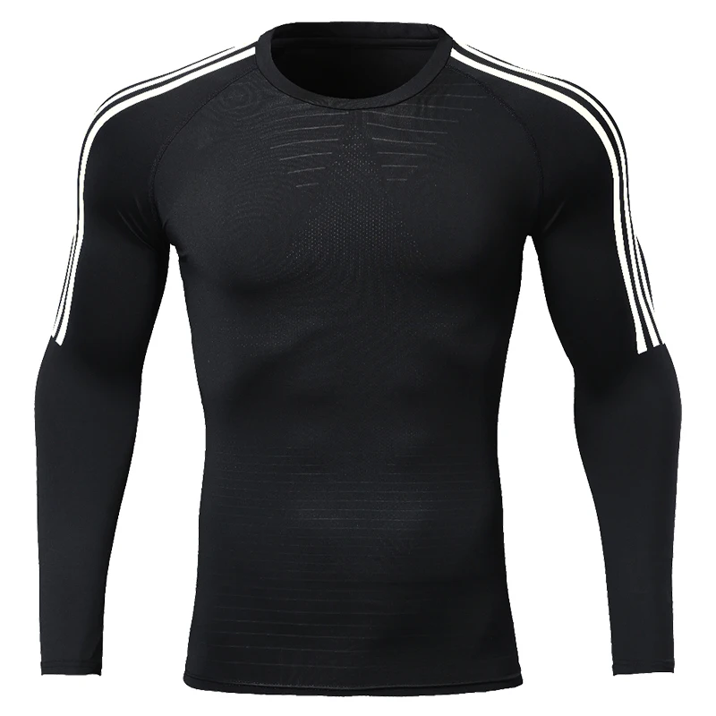 Мужская спортивная рубашка с длинным рукавом дышащие трико для тренажерного