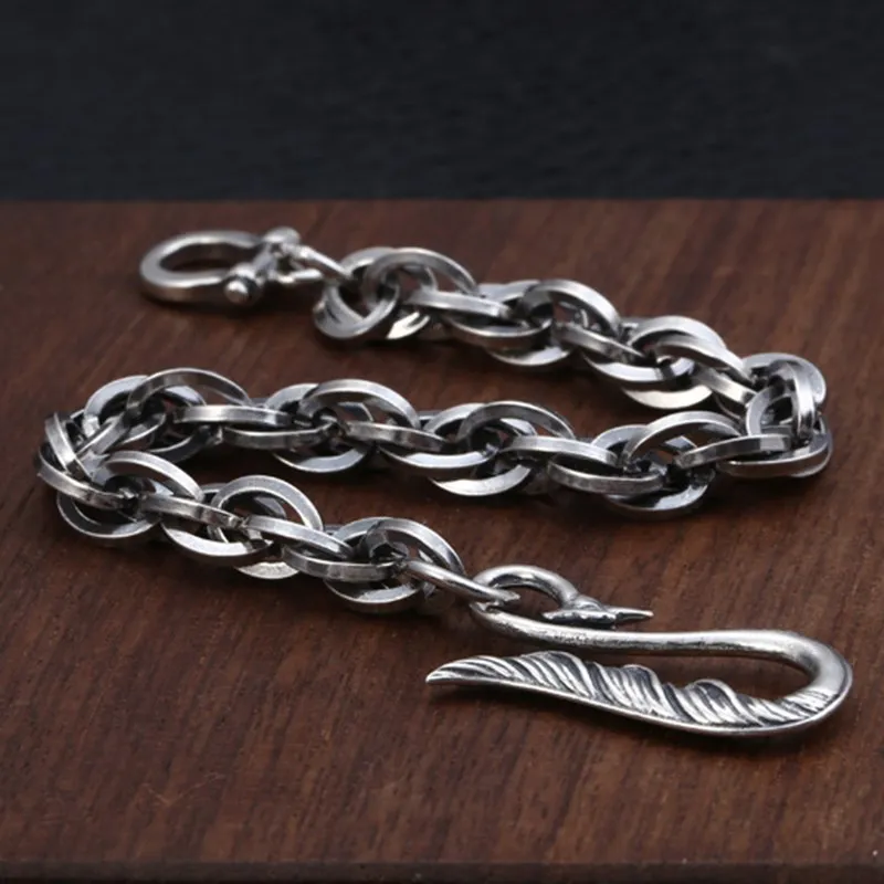 Натуральная 925 пробы серебряные Ретро темпера Для мужчин t крюк Golden Eagle Пряжка и