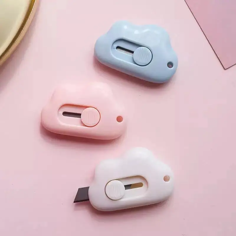 

Cute Cloud Color Mini Portable Folding Utility Knife Cat Paw Shape Paper Cutter Cutting Paper Razor Blade Office Stationery
