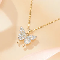 butterfly necklaces for women stainless steel chain pendant choker birthday present gift for girls jewelry free shipping