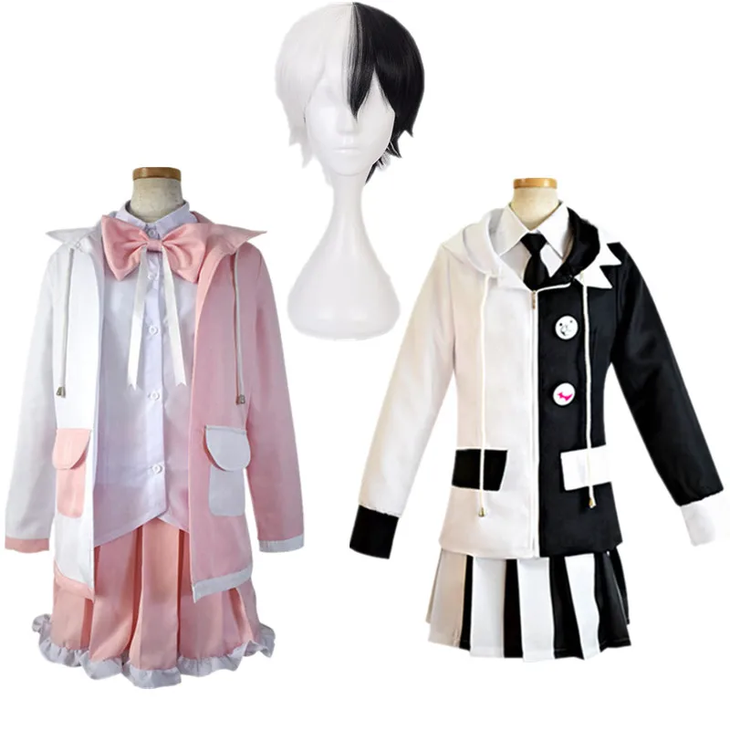 Косплей Монокума костюмы Danganronpa V3 костюм унисекс женская одежда Monomi пальто юбка