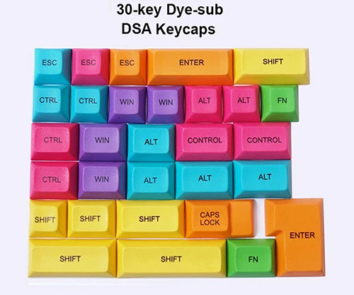 29-key красочные дополнительные Keycaps PBT краситель-sub пустой OEM вишня DSA профиль ANSI ISO для Cherry MX Переключатель механический - Цвет: DSA Dye-sub