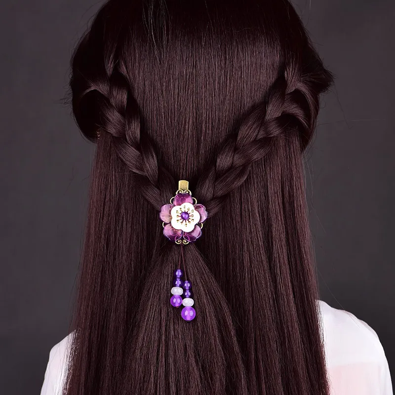 Модная цветная заколка для волос с глазурью Винтажная ханьфу династии Тан