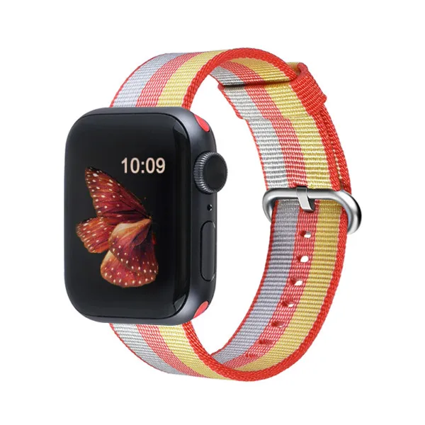 Тканый нейлоновый сменный ремешок для Apple Watch series 4/5 40 мм 44 мм тканевый браслет для Iwatch series 3 2 1 38 мм 42 мм - Цвет ремешка: Color 25
