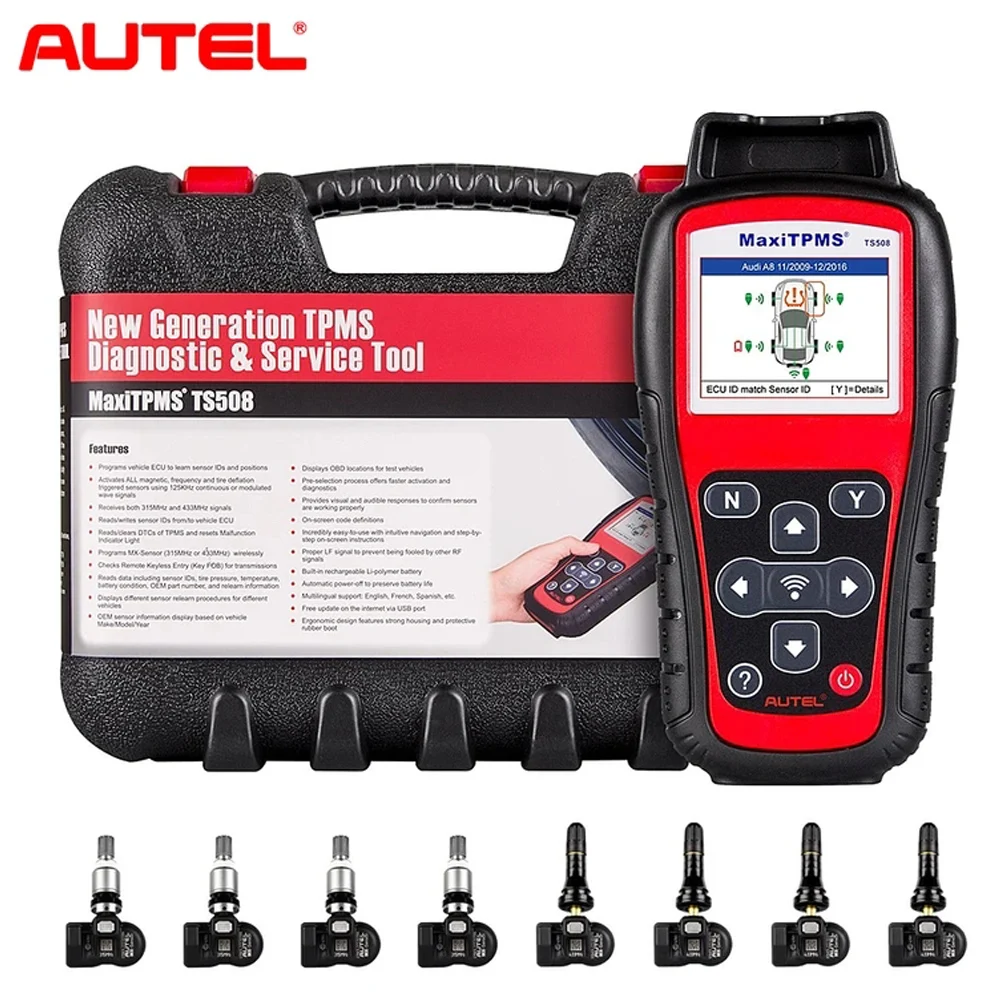 Autel MaxiTPMS TS508K TPMS инструмент для диагностики давления в шинах сменные клапаны с 4 шт.