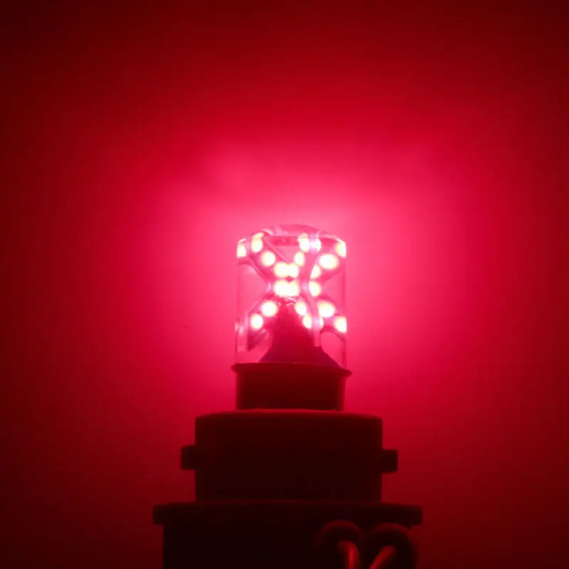 

Brake Lamp LED Bulb 160LM 2 modes 2Pcs Red BAY15D Strobe Flash Light Auto