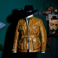cdj 70 cidu rockcanroll us size super top quality army genuine m65 outerwear italian cow leather long coat cowhide safari jacket