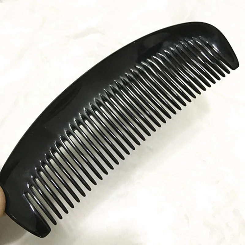 

2PCS Natural Black Buffalo Horn Comb with Shampoo Shower Massage Brush Head Massage Tool