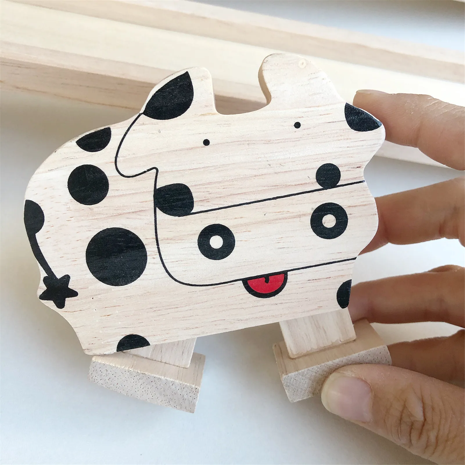 

Cute Inertial Animal Walking Game Non-toxic Balance Cow Elephant Wood Children Kids Educational Toy For Develop Imagination