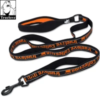 truelove multifunction nylon dog leash neoprene padded handle 3m reflective leash for dog pet lead soft adjustable leash black