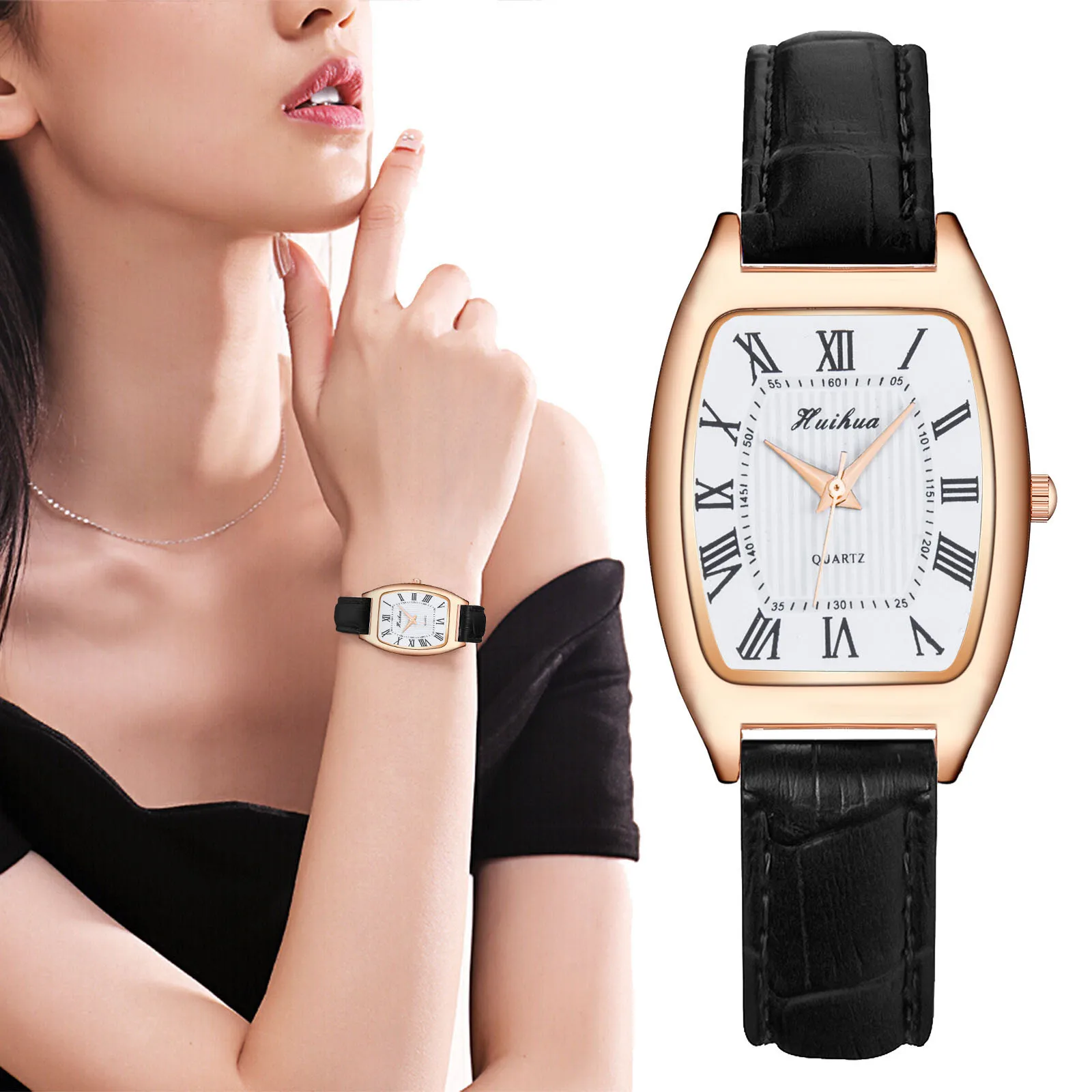 

Casual Quartz Watches For Women Square Dial Faux Leather Strap Roman Scale Analog Quartz Wrist Watch Unisex Wristwatches 2021