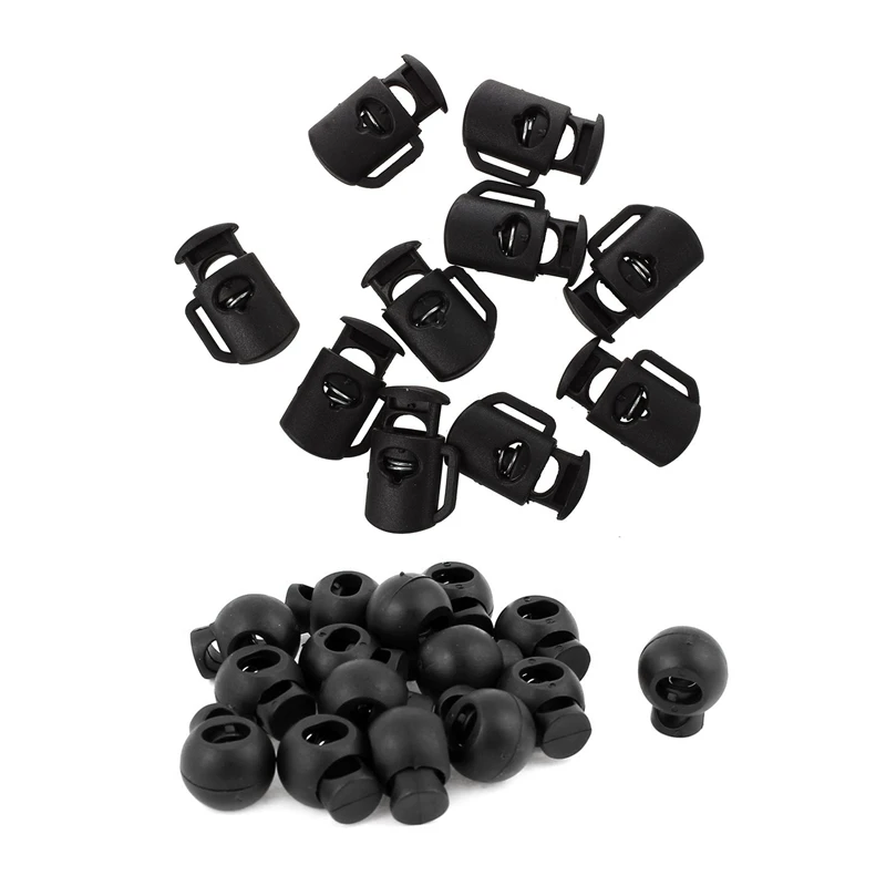 10 шт. 8 мм с одним отверстием шнур замки черный и 15 регулируемый круглый тумблер