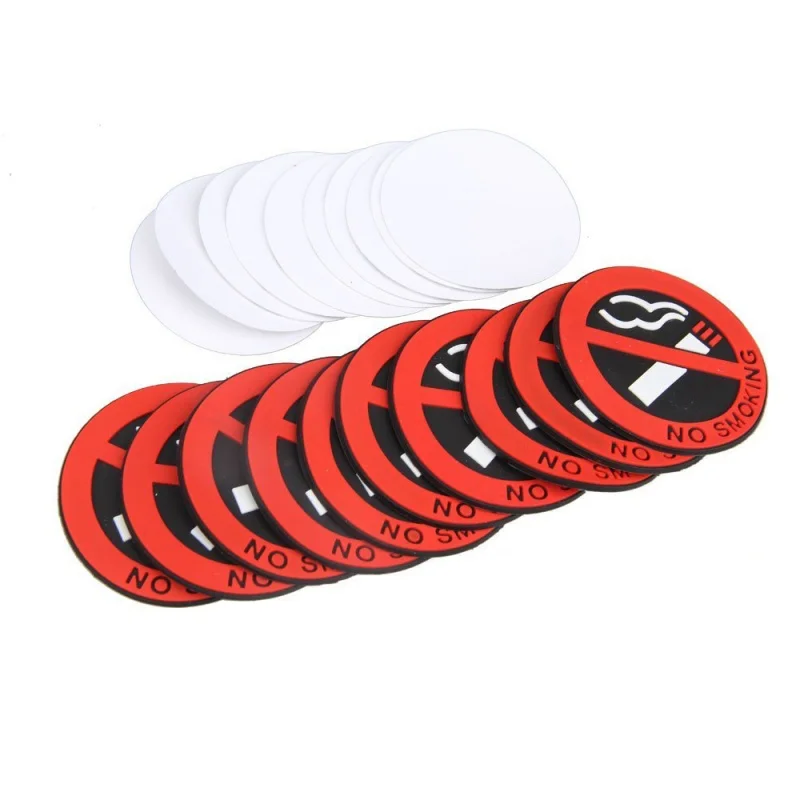 10 шт. не курить знак автомобиля Предупреждение резиновая наклейка Дверь Окно