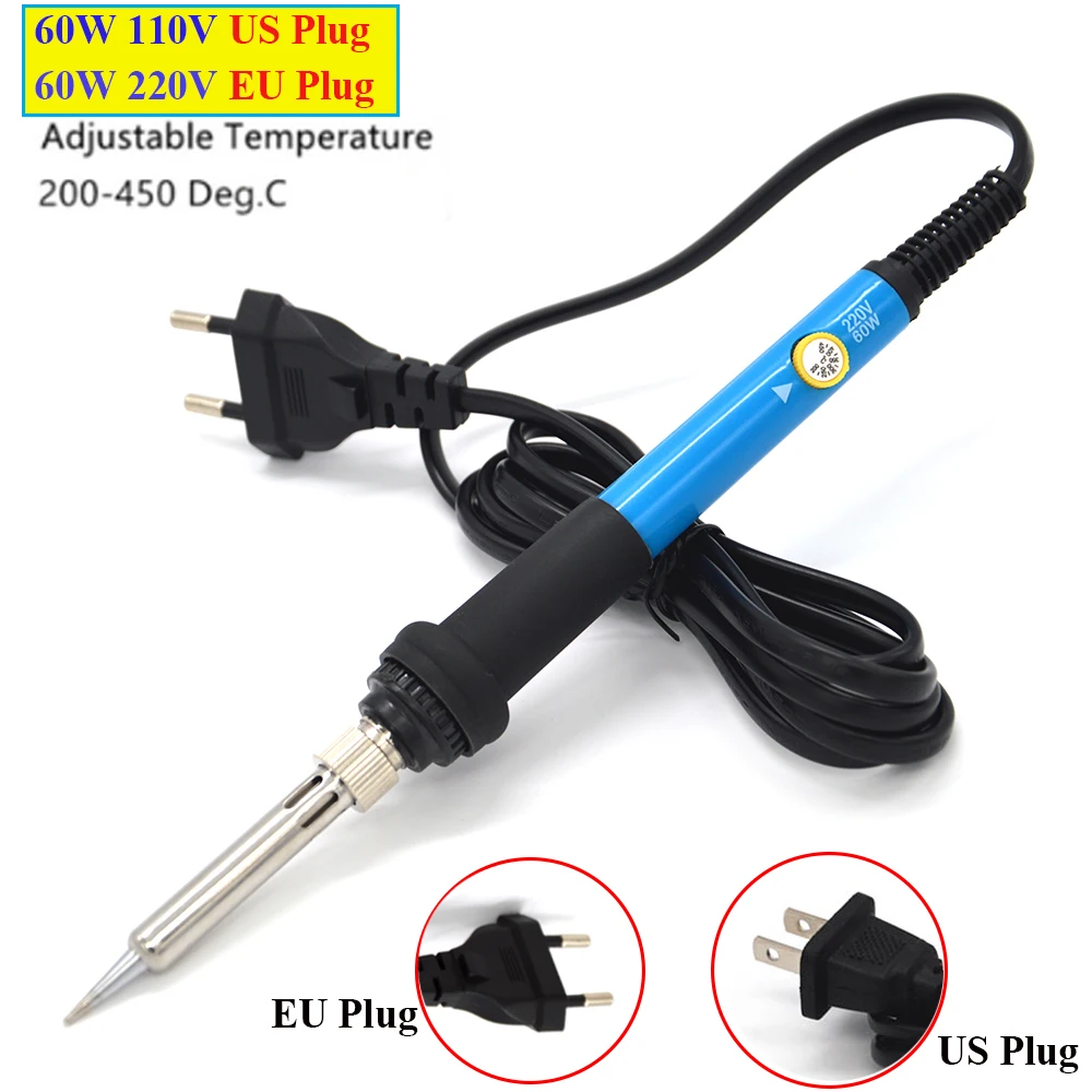 Электрический паяльник с регулируемой температурой 60 Вт 110/220 В сварочные